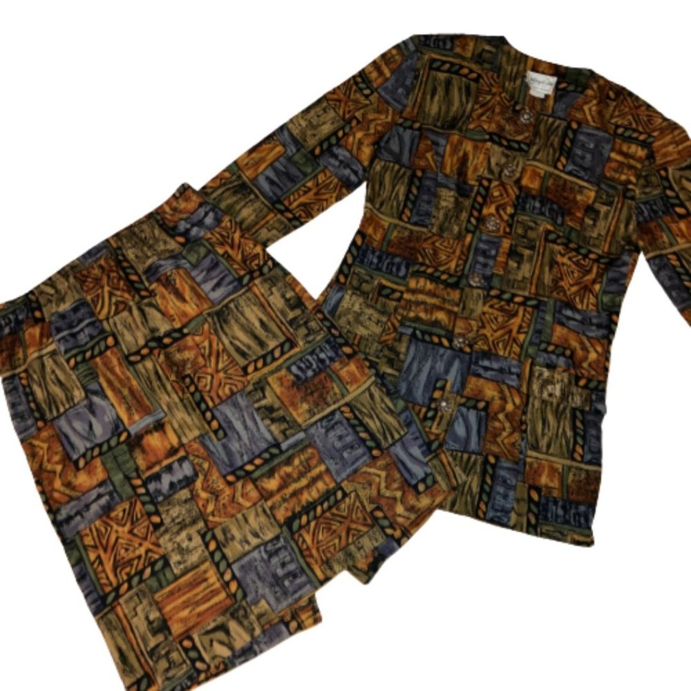 Vintage Jeffrey & Dara By Linda Hutley Womens 2pc Suit Size 11/12